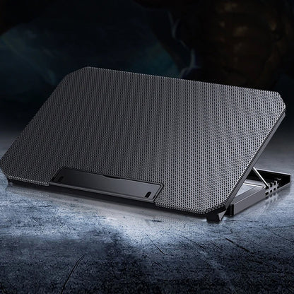 Dual-Fan Notebook Cooling Stand with Adjustable Height & USB Ports for 12-17 Inch Laptops
