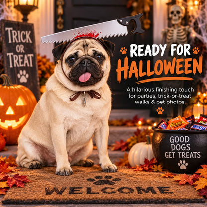 Ortekor Funny Halloween Pet Headwear for Dogs & Cats - Quick Tie-On Costume Prop for Parties, Photos & Trick-or-Treating