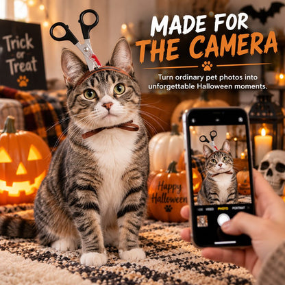 Ortekor Funny Halloween Pet Headwear for Dogs & Cats - Quick Tie-On Costume Prop for Parties, Photos & Trick-or-Treating