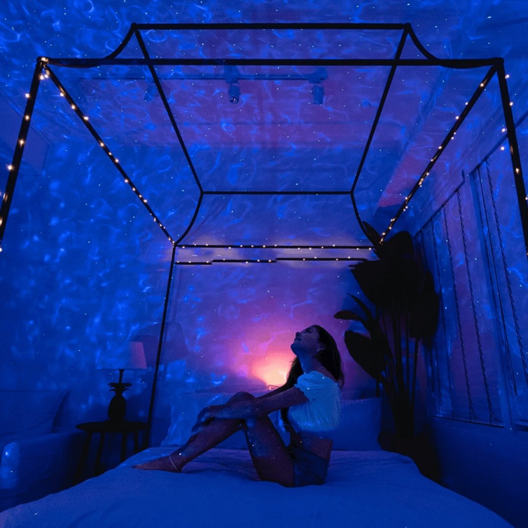 Starry Night Sky LED Projector with Bluetooth Speakers & Remote Control for Bedroom Ceiling Walls