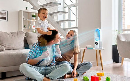 Personal Desktop Evaporative Cooler USB Powered 12 inch Portable 6-Speed Fan with Remote Control for Bedroom Office Dorm Room Small Space Co
