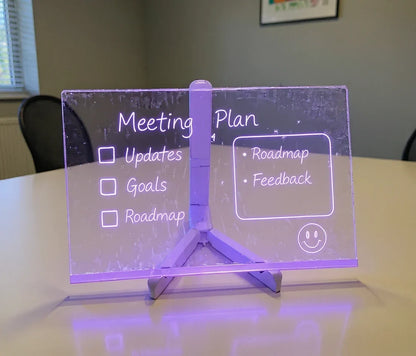 Illuminated Message Board for Kids Art & Family Notes with Erasable Neon Markers Reusable Light-Up Drawing Surface Desktop Nightstand Home O