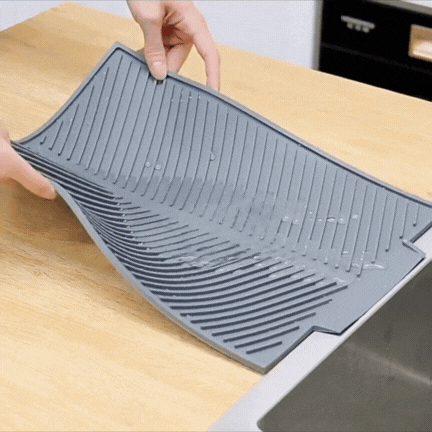 Sileo Silicone Dish Drying Mat - Flexible, Non-Slip Kitchen Essential
