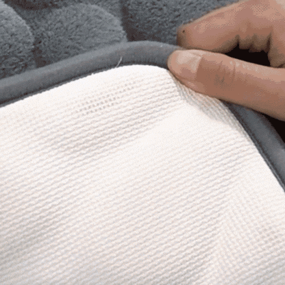 Cora Bath Mat - Cobblestone Embossed, Non-Slip Cotton