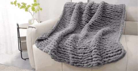 Cozy Home | Chunky Knit Throw Blanket with Exceptional Softness | Stylish Accent for Warm Evenings