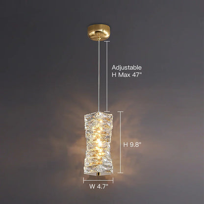 Layered Glass LED Hanging Light 10 in Vertical Drop Chrome Gold Kitchen Island Dining Room Ceiling Fixture Modern Stacked Crystal Pendant Ba
