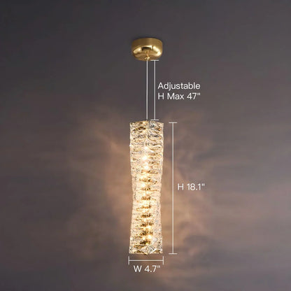 Layered Glass LED Hanging Light 10 in Vertical Drop Chrome Gold Kitchen Island Dining Room Ceiling Fixture Modern Stacked Crystal Pendant Ba