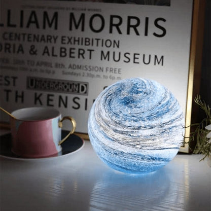 USB Moon Sphere Accent Light 6-Inch Glass Orb 16-Color LED Bedside Nightlight for Bedroom Desk Shelf Ambient Glow Decor Touch Control Rechar