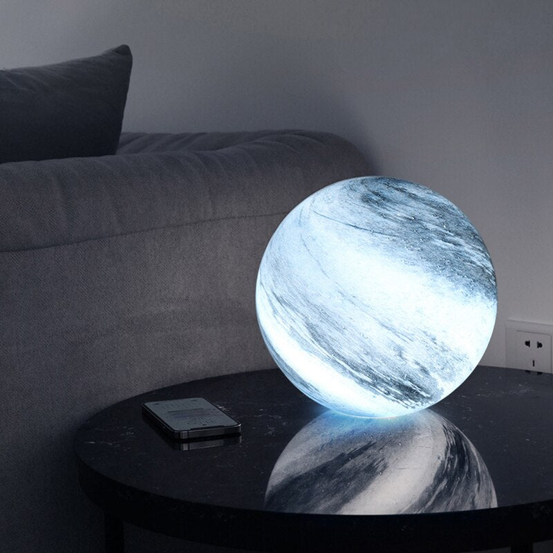 Sphere Accent Lamp 5 Inch Rechargeable 16-Color Remote-Controlled Glass Orb Light for Bedroom Nightstand Office Desk Ambient Glow Decor