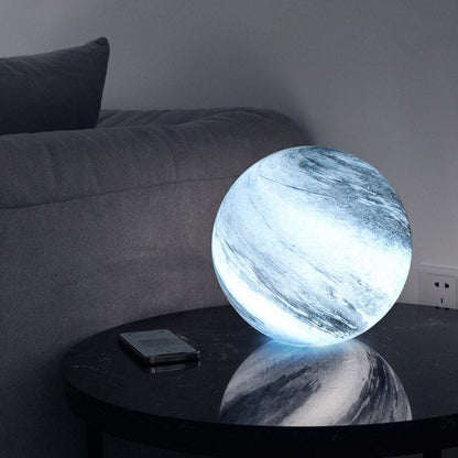 USB Moon Sphere Accent Light 6-Inch Glass Orb 16-Color LED Bedside Nightlight for Bedroom Desk Shelf Ambient Glow Decor Touch Control Rechar