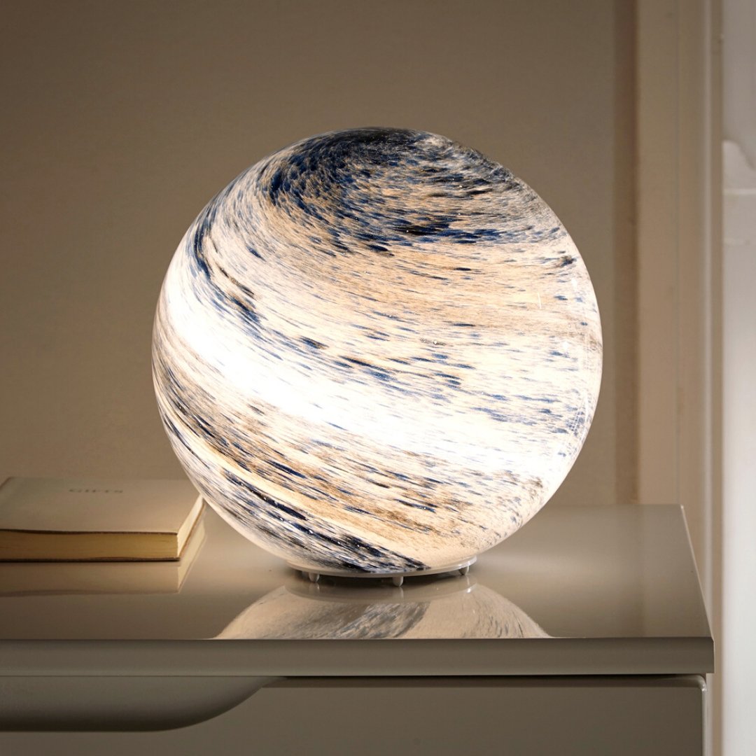USB Moon Sphere Accent Light 6-Inch Glass Orb 16-Color LED Bedside Nightlight for Bedroom Desk Shelf Ambient Glow Decor Touch Control Rechar