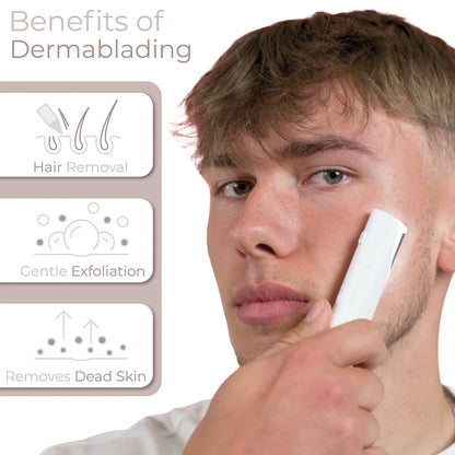Sonic Facial Exfoliator with LED Light & 3 Speed Settings for Smooth Skin & Peach Fuzz Removal at Home