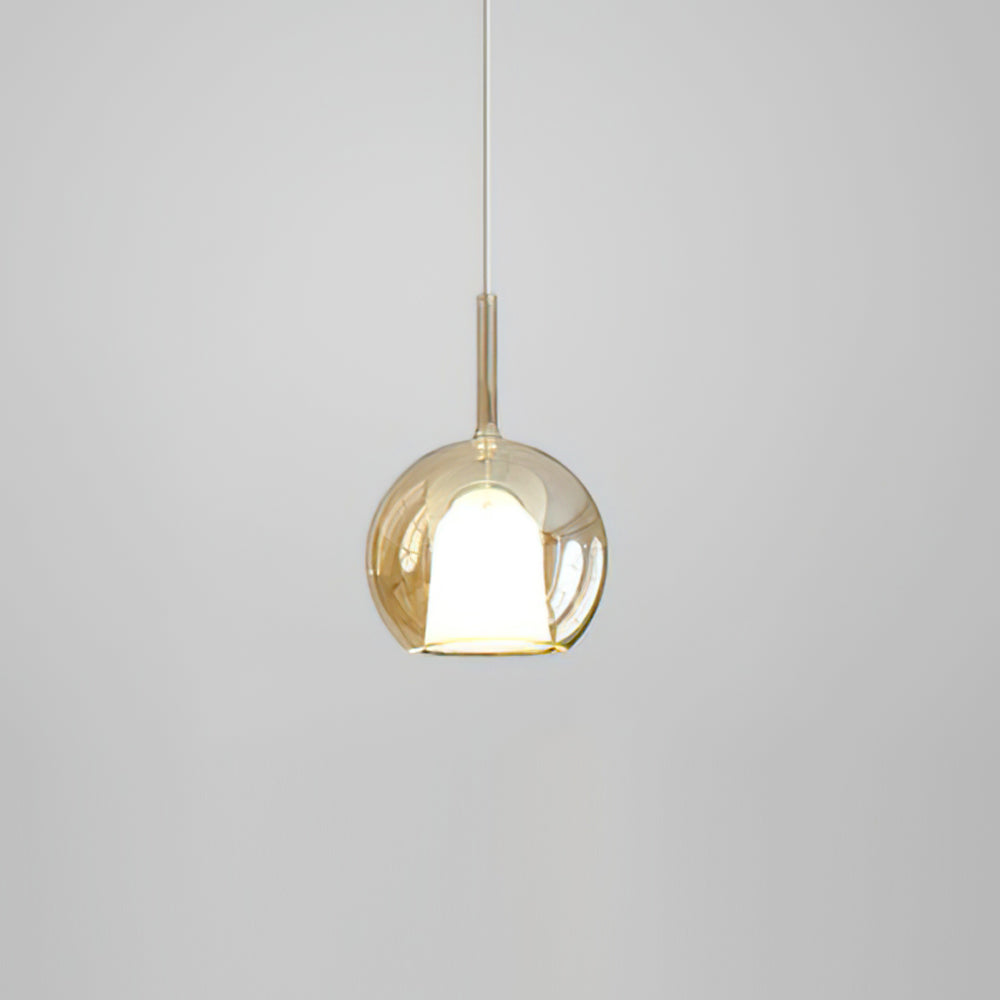 Glass Dome Hanging Ceiling Light 10 Inch for Kitchen Island Dining Room Indoor Pendant Fixture Adjustable Wire Metal Hardware
