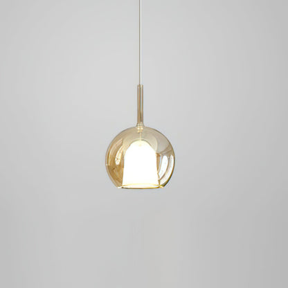 Glass Dome Hanging Ceiling Light 10 Inch for Kitchen Island Dining Room Indoor Pendant Fixture Adjustable Wire Metal Hardware