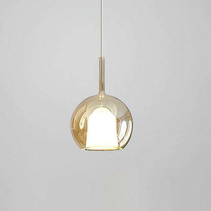 Glass Dome Hanging Ceiling Light 10 Inch for Kitchen Island Dining Room Indoor Pendant Fixture Adjustable Wire Metal Hardware