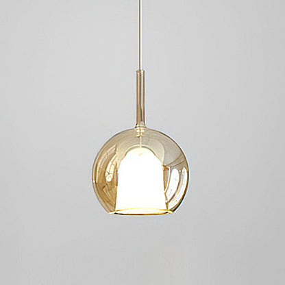 Glass Dome Hanging Ceiling Light 10 Inch for Kitchen Island Dining Room Indoor Pendant Fixture Adjustable Wire Metal Hardware