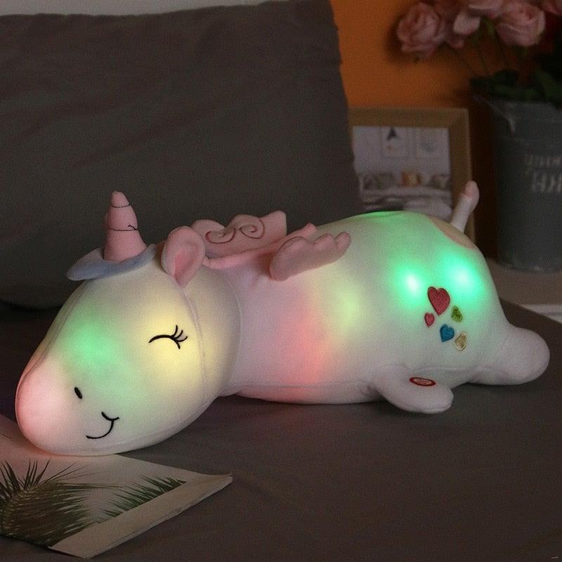 Light-Up Unicorn Plush Toy with Rainbow LED Glow | Soft Stuffed Nightlight for Girls & Boys | Battery-Powered Cuddle Buddy Bedroom