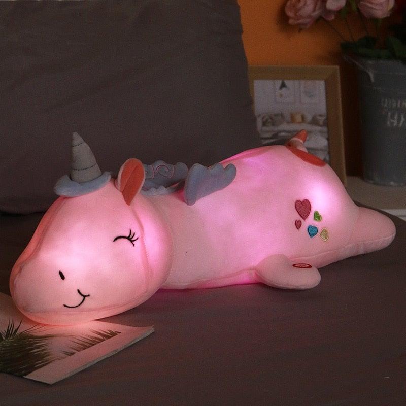Light-Up Unicorn Plush Toy with Rainbow LED Glow | Soft Stuffed Nightlight for Girls & Boys | Battery-Powered Cuddle Buddy Bedroom