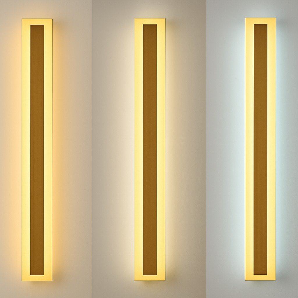 Linear Outdoor LED Wall Sconce Gold Finish Waterproof Dimmable IP65 Hardwired AC 85-265V Modern Exterior Lighting for Patio Garden Porch