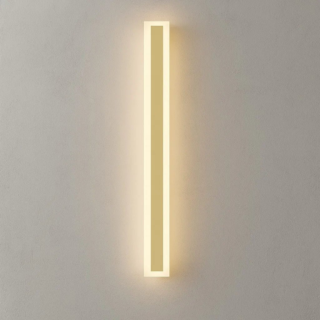 Linear Outdoor LED Wall Sconce Gold Finish Waterproof Dimmable IP65 Hardwired AC 85-265V Modern Exterior Lighting for Patio Garden Porch