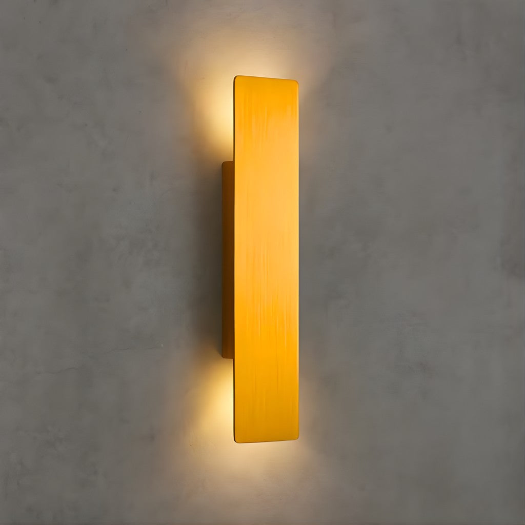 Weatherproof Aluminum Sconce with Dual-Beam LED Lighting for Patios, Entryways & Deck Walls — Gold Metal Exterior Fixture