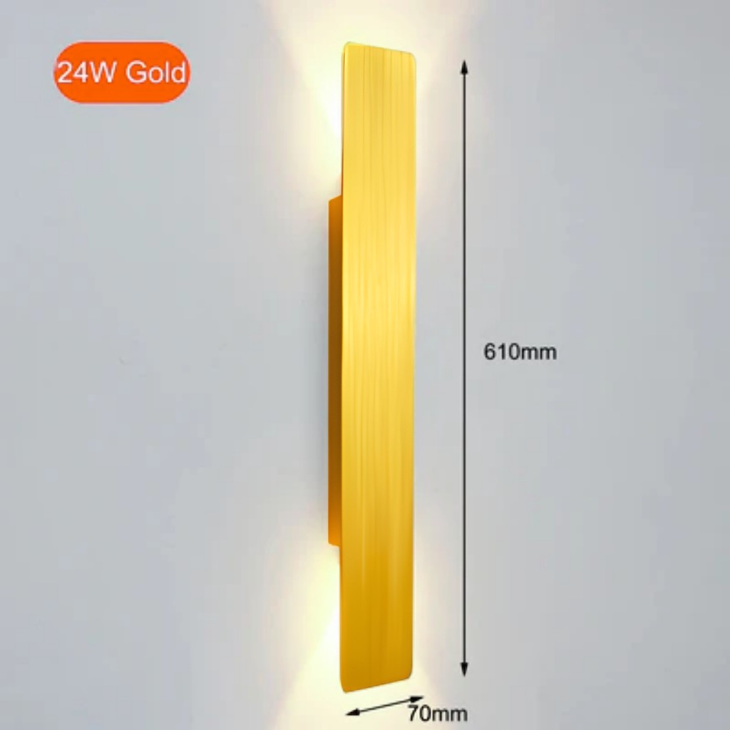 Outdoor LED Sconce in Gold Aluminum for Patio Entrance Garden Porch | Weather-Resistant Modern Fixture