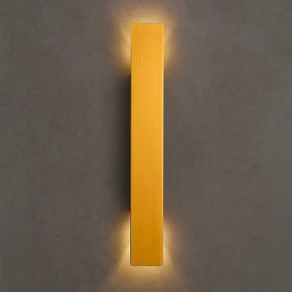Weatherproof Aluminum Sconce with Dual-Beam LED Lighting for Patios, Entryways & Deck Walls — Gold Metal Exterior Fixture
