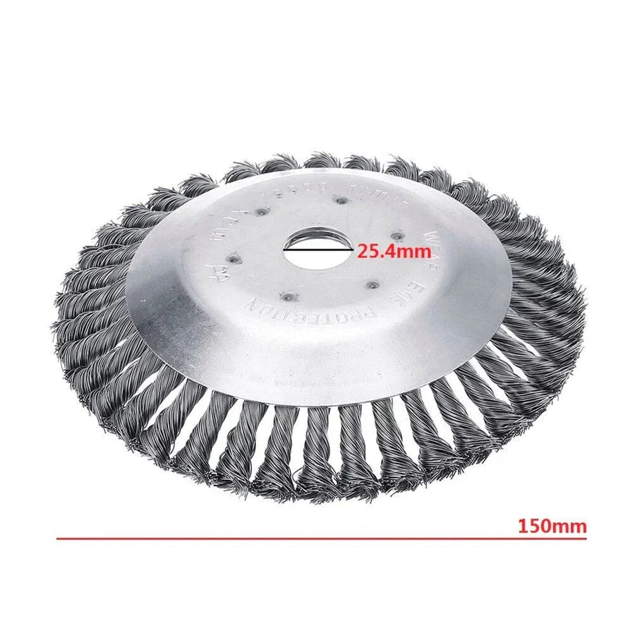 Steel Brush Blade Trimmer Head for Weed Removal & Lawn Edging 6 Inch Carbide Attachment for String Trimmers & Brush Cutters