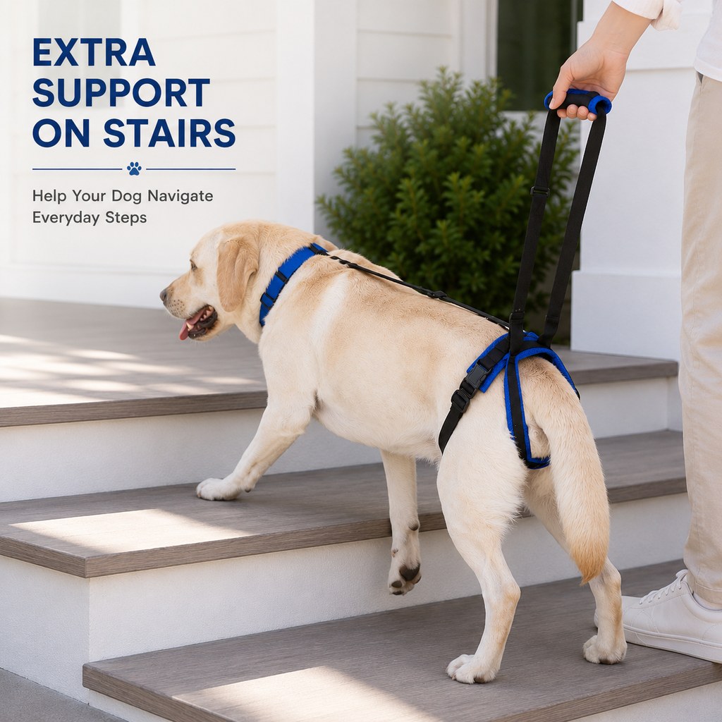 Ortekor Adjustable Dog Rear Lift Support Harness - Hind Leg Assistance for Stairs, Car Entry & Daily Walks
