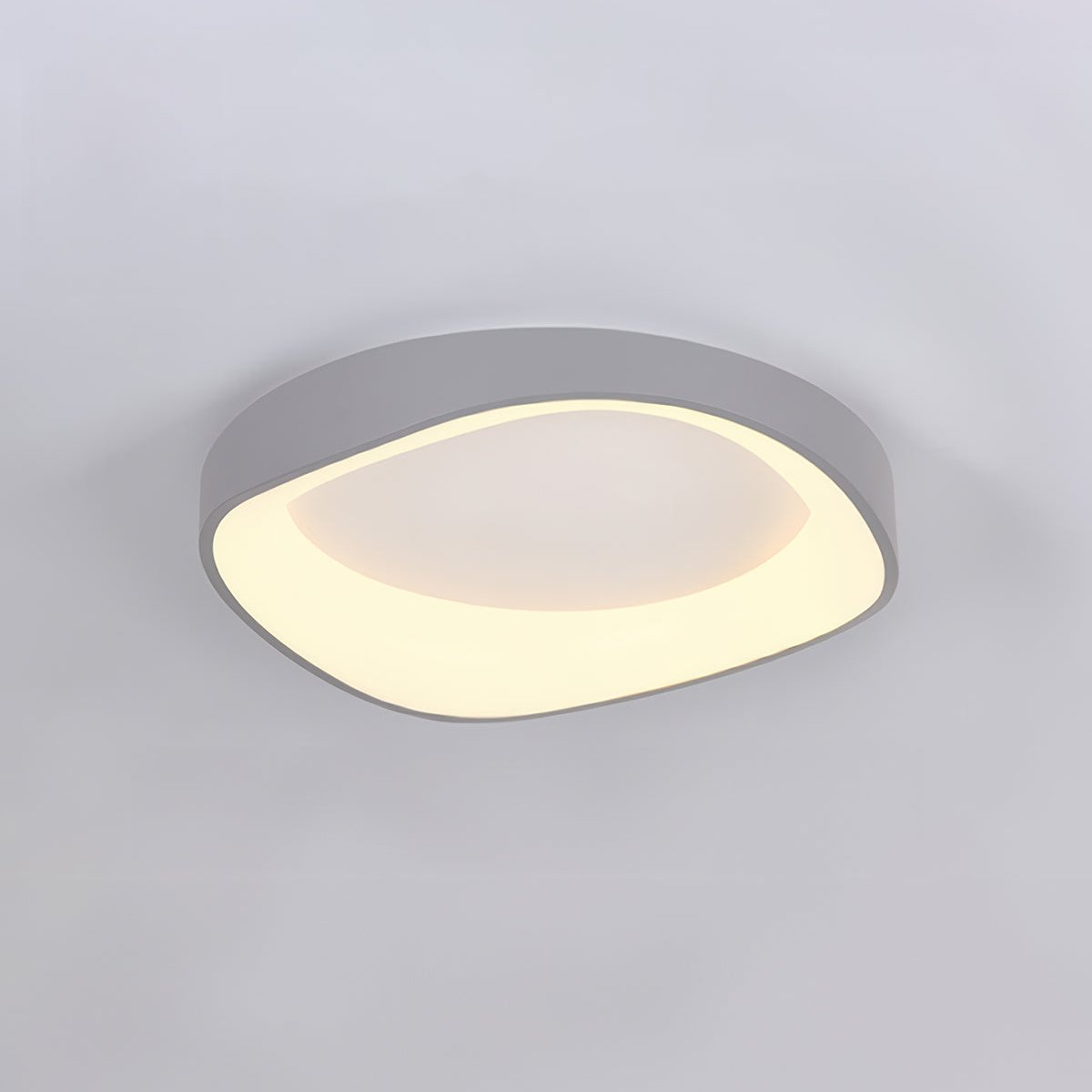 Round Wood Grain Flush Mount LED Light 16-24 Inch Iron Acrylic Fixture for Bedroom Living Room Den Office Scandinavian Minimalist Modern Far