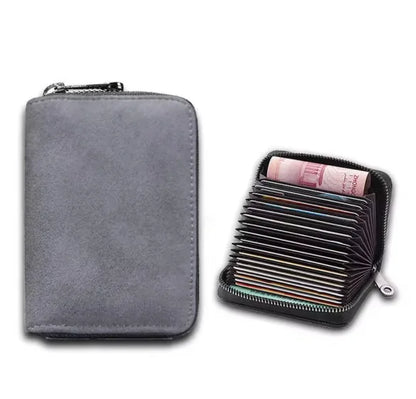 Slim Multi-Slot Card Holder Wallet with RFID Protection for Women – Compact Leather Credit Card Organizer Case for Purse, Travel &