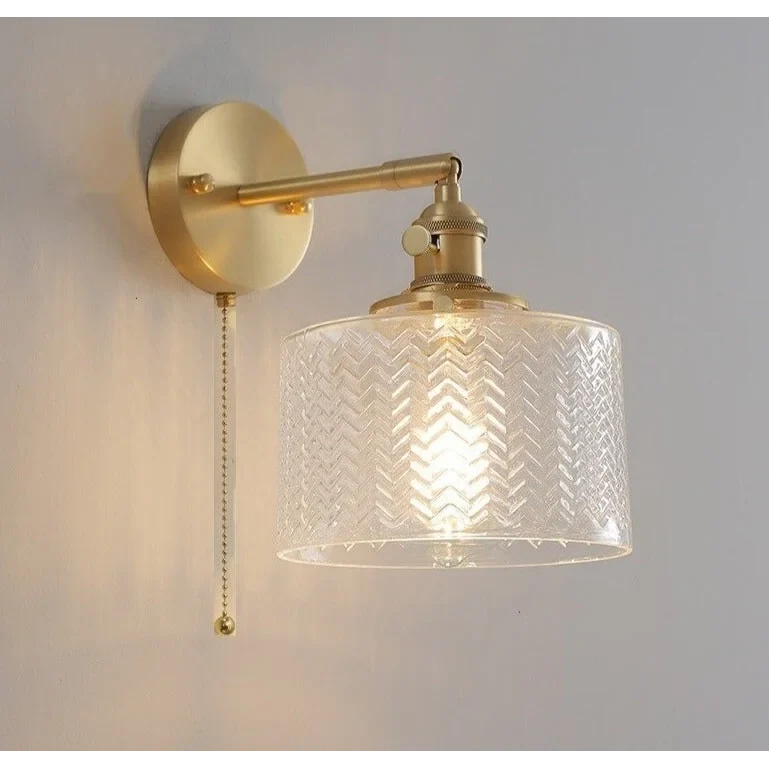 Adjustable Sconce with Glass Shade in Green or Clear for Bedroom Living Room Hallway | Pivoting Arm Indoor Wall Light Fixture E27 Base for M