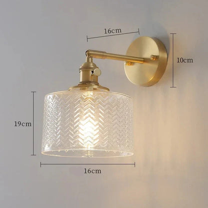 Adjustable Sconce with Glass Shade in Green or Clear for Bedroom Living Room Hallway | Pivoting Arm Indoor Wall Light Fixture E27 Base for M