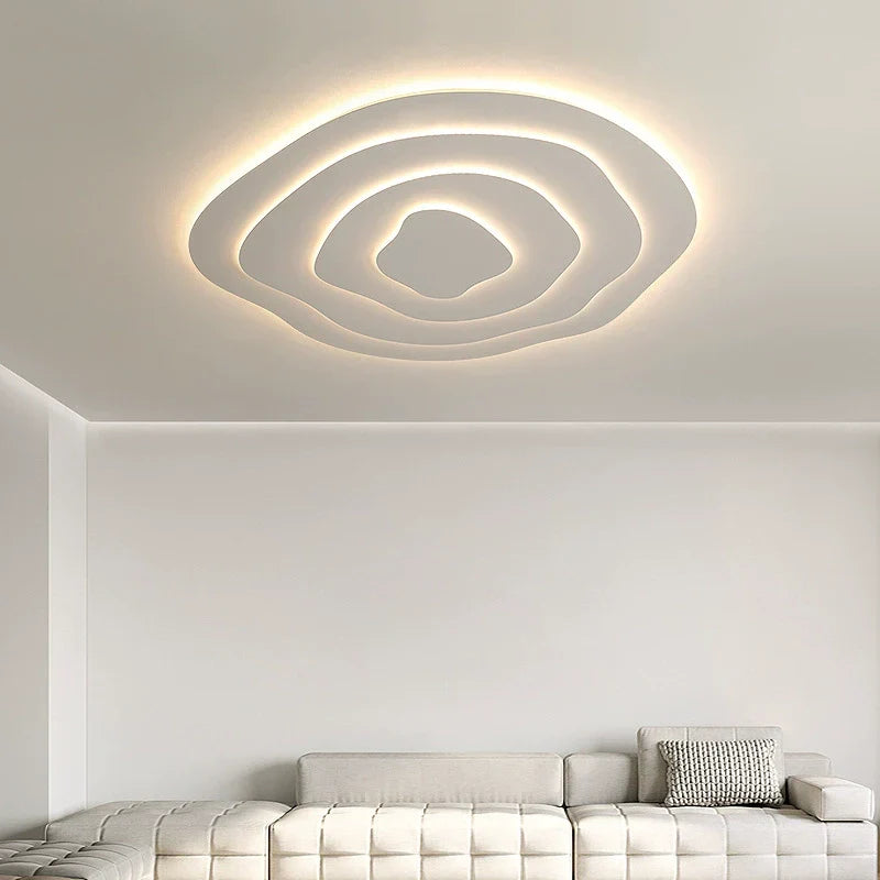 LED Flush Mount Ceiling Light 16-24 in White Acrylic Wave Design for Bedroom Living Room Hallway Dimmable Modern Lighting Fixture 110V