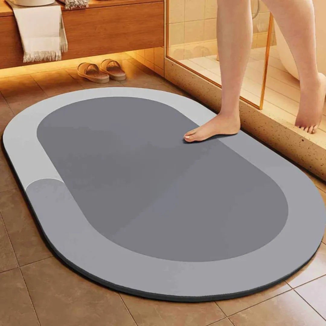 Quick-Dry Non-Slip Bath Mat with Moisture-Wicking Core for Bathroom, Shower & Toilet