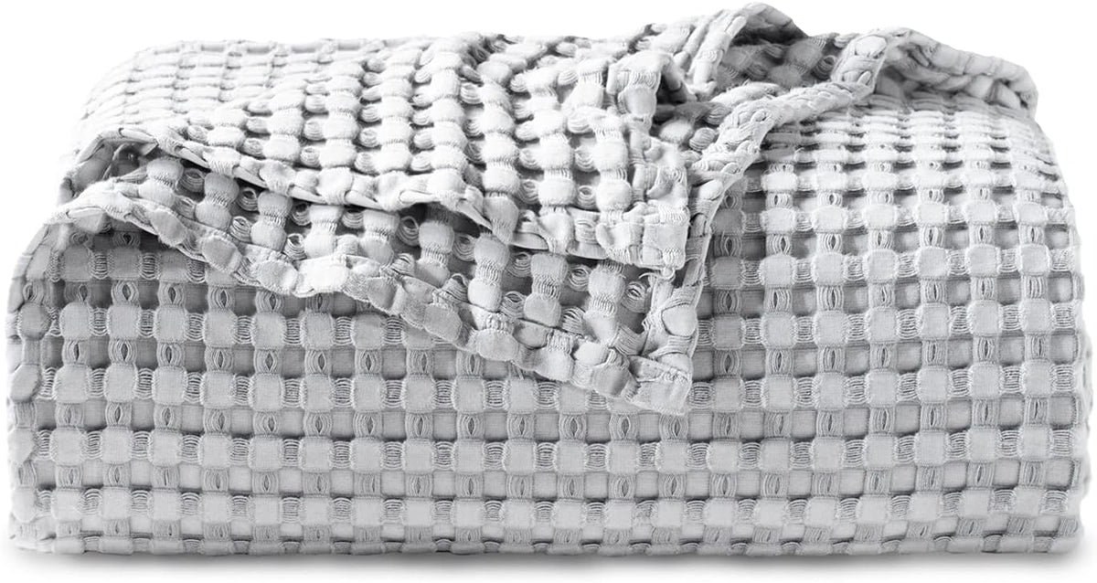 Cotton Throw Blanket Cooling, Bamboo Cooling Blanket for Hot Sleepers, Lightweight Queen Size Blanket for Summer
