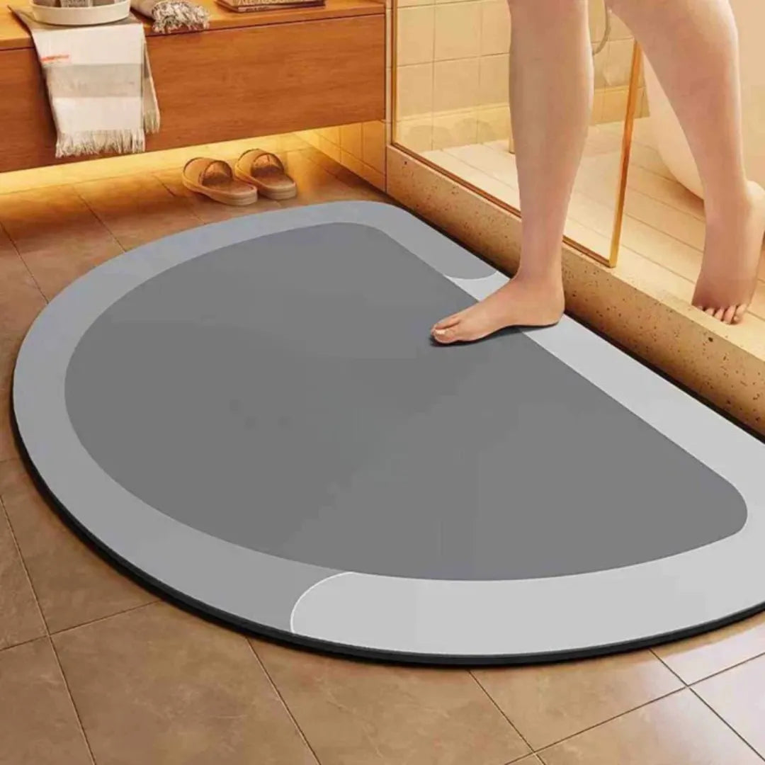 Quick-Dry Non-Slip Bath Mat with Moisture-Wicking Core for Bathroom, Shower & Toilet