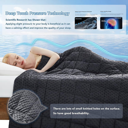 Cozy Comfort | Dots Weighted Blanket with Cooling Microfiber | All-Season Softness for Ultimate Relaxation