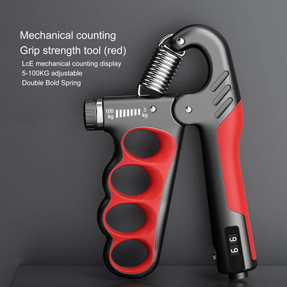 Adjustable Hand Grip Strengthener with Counter Up to 220 lbs Resistance for Forearm Training & Grip Workout at Home or Gym