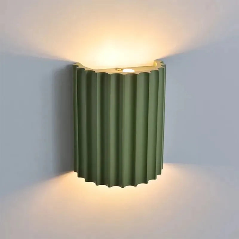 Round Resin Sconce 13-Inch LED Fixture Color Changing Hardwired Bedroom Hallway Reading Nook Diffused Glow Minimalist Contemporary Interior