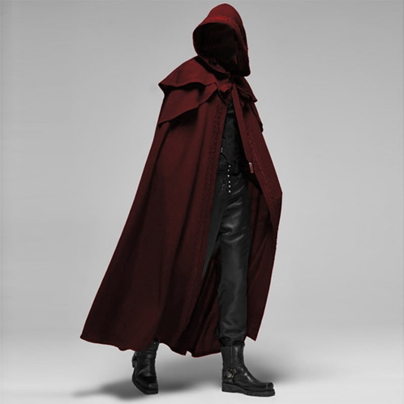 Dramatic Hooded Cape | Long Gothic Cape with Spacious Hood for Halloween Elegance
