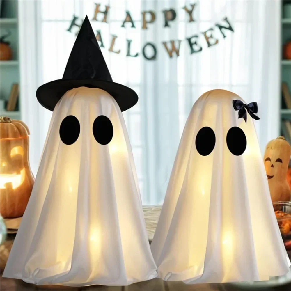 Halloween Ghost Figurine Set 2 Piece, Ghost Decorations for Shelf, Halloween Party Decor, Halloween Indoor Decor