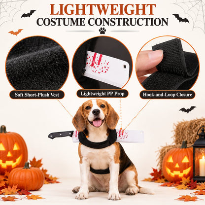 Ortekor Halloween Horror Prop Dog Costume Harness - Easy-On Funny Outfit for Trick-or-Treat, Parties & Photos | 6 Styles