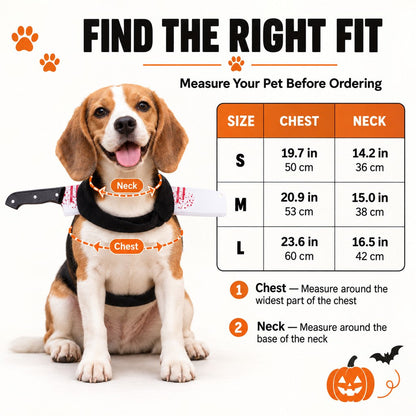 Ortekor Halloween Horror Prop Dog Costume Harness - Easy-On Funny Outfit for Trick-or-Treat, Parties & Photos | 6 Styles