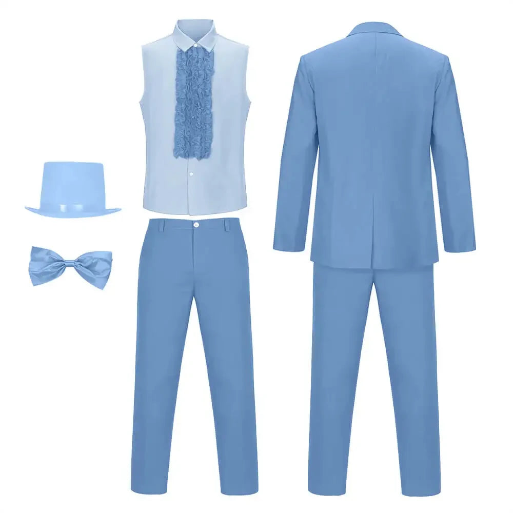 Bold Party Look | Men's Formal Suit Costume with Matching Hat | Perfect for Themed Events