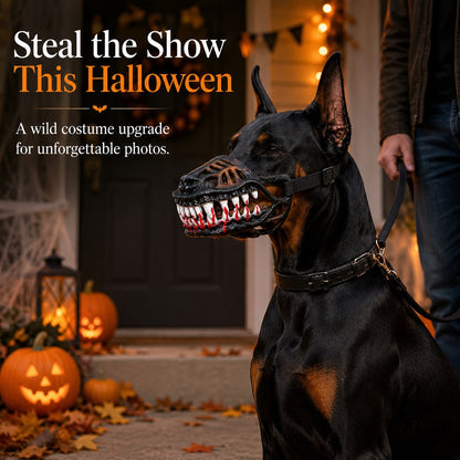 Ortekor Funny Dinosaur Costume Dog Muzzle for Halloween Parties & Photos – Instant Costume Upgrade