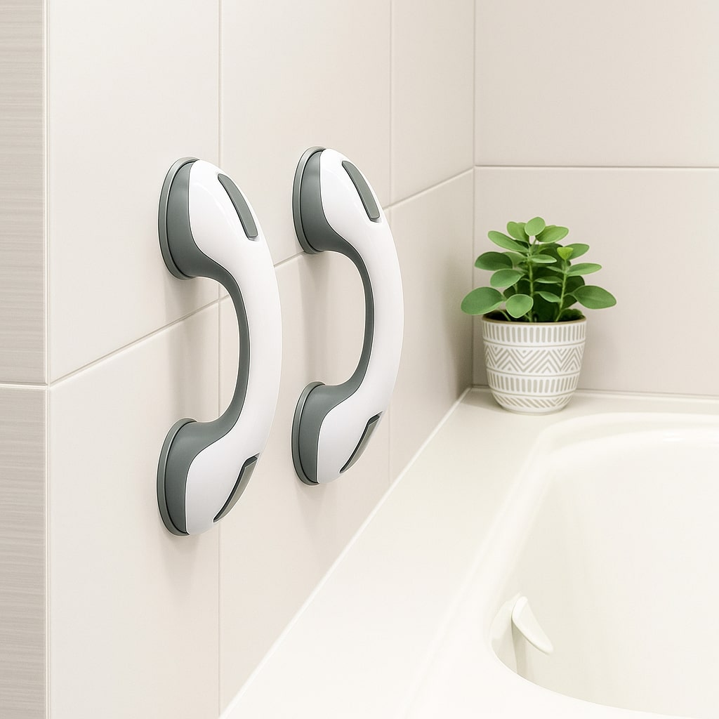 Suction Cup Safety Handle for Shower Bathtub Toilet | Non-Slip Bathroom Grab Bar No Drilling | Support Rail for Seniors Elderly