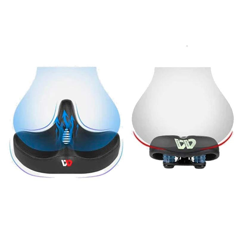Wide Cushioned Bike Seat with Gel Padding & Breathable Cover for Comfort Cycling Road Mountain City Bikes Men Women Universal Fit