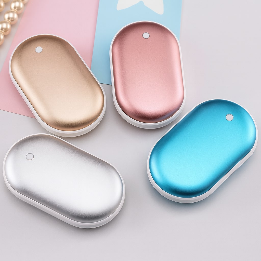Rechargeable Hand Warmer with Power Bank – Dual-Sided Heat, 3 Temperature Settings, USB Charging for iPhone & Android