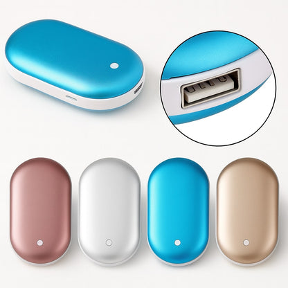 Rechargeable Hand Warmer with Power Bank – Dual-Sided Heat, 3 Temperature Settings, USB Charging for iPhone & Android